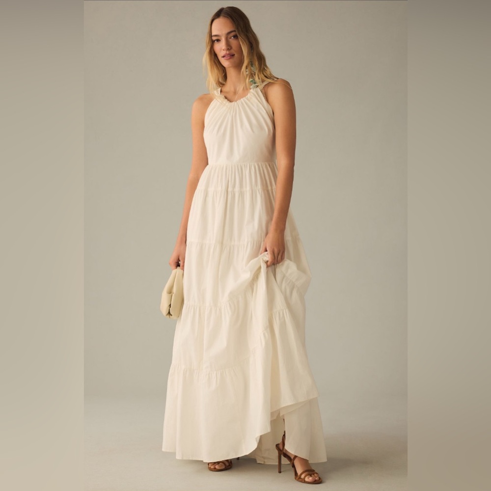 Forever That Girl Tiered Ruched Back Bow Dress. Size: XS